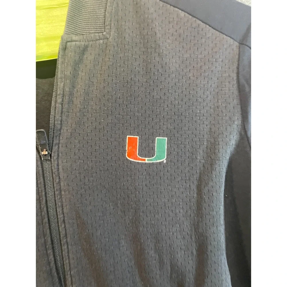 Miami  Hurricane  Adidas  FGull Zip  Jacket Mens XL  Black